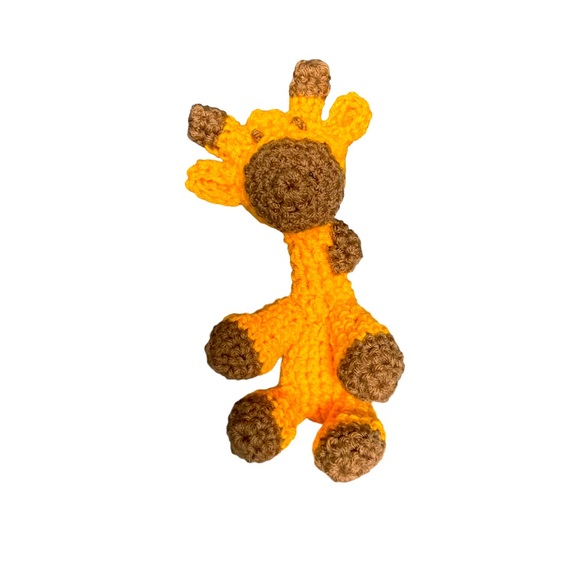 Hand Crafted Other - HAND CRAFTED Adorable Stuffed Crocheted  Colorful Yellow and Brown  Giraffe Toy